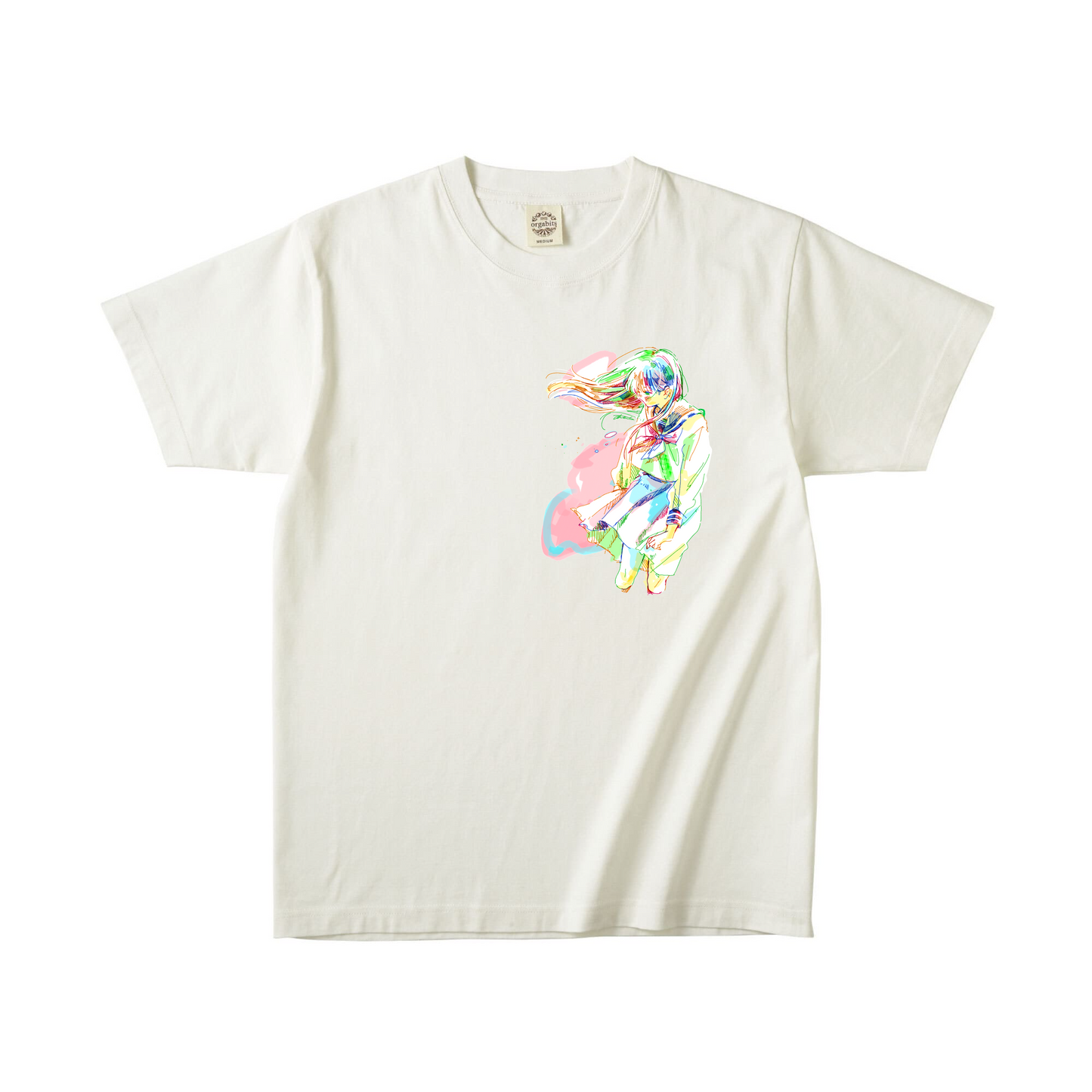 オーガニック半袖Tシャツ コットン
ナチュラル
Mサイズ 花 ピンク イエロー 女の子 カラフル